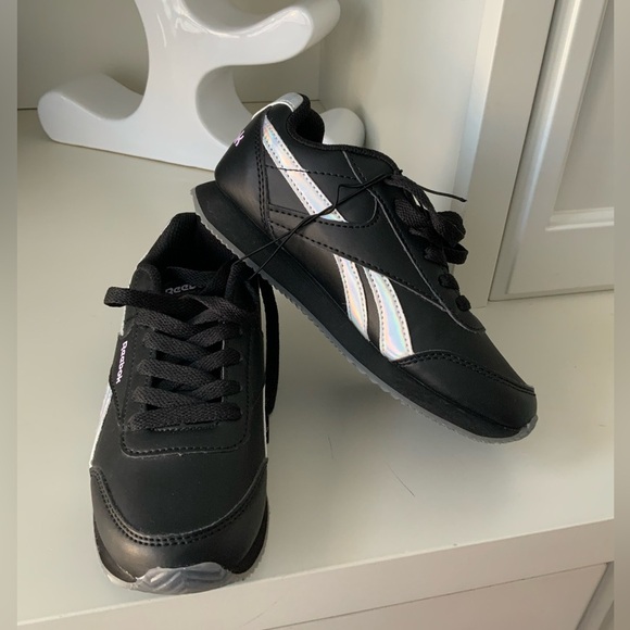 REEBOK Harman Black Iridescent Girls Youth Sneakers Size USA 1 BRAND NEW - Picture 2 of 11